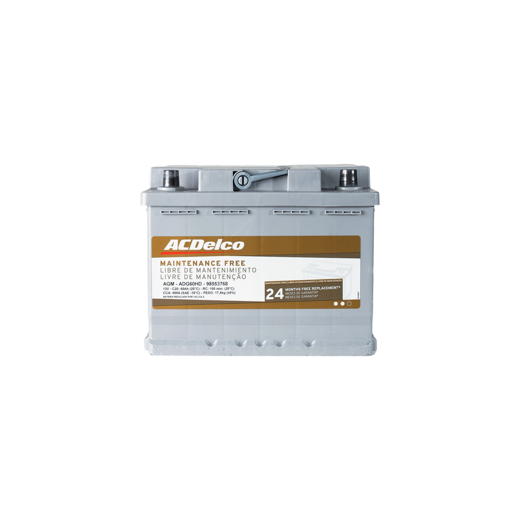 Bateria Automotiva AC Delco 60AH AGM – 24 Meses de Garantia