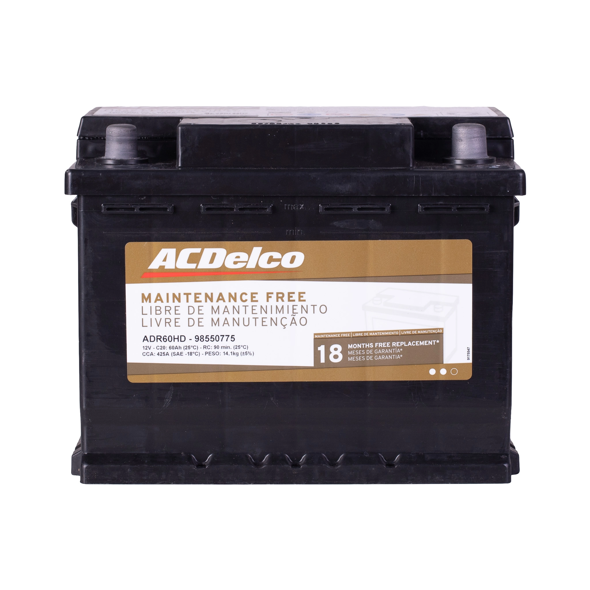 Bateria Automotiva AC Delco 60AH Caixa Alta – 18 Meses de Garantia