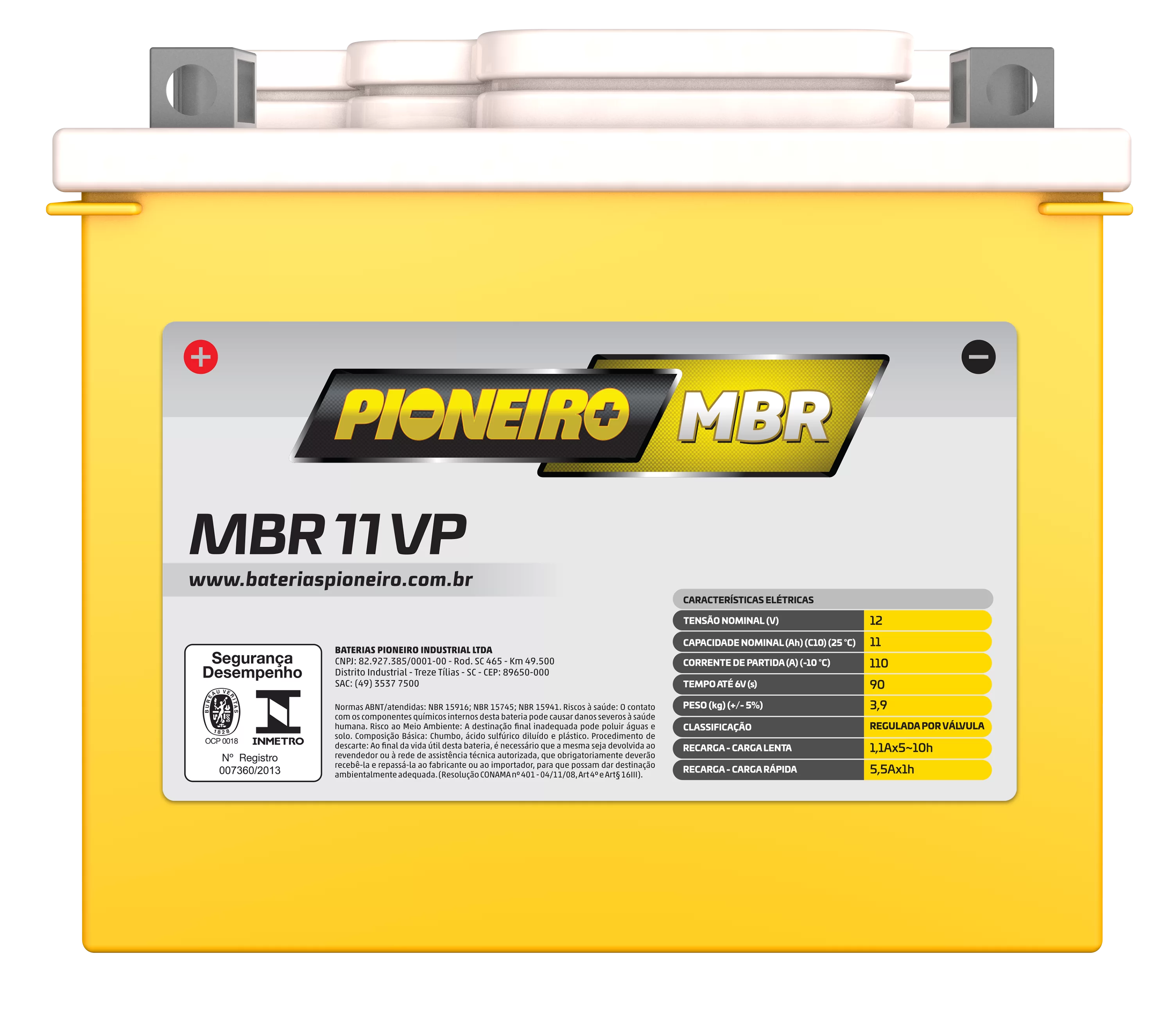 Bateria de Moto Pioneiro MBR 11-VP – 9 Meses de Garantia