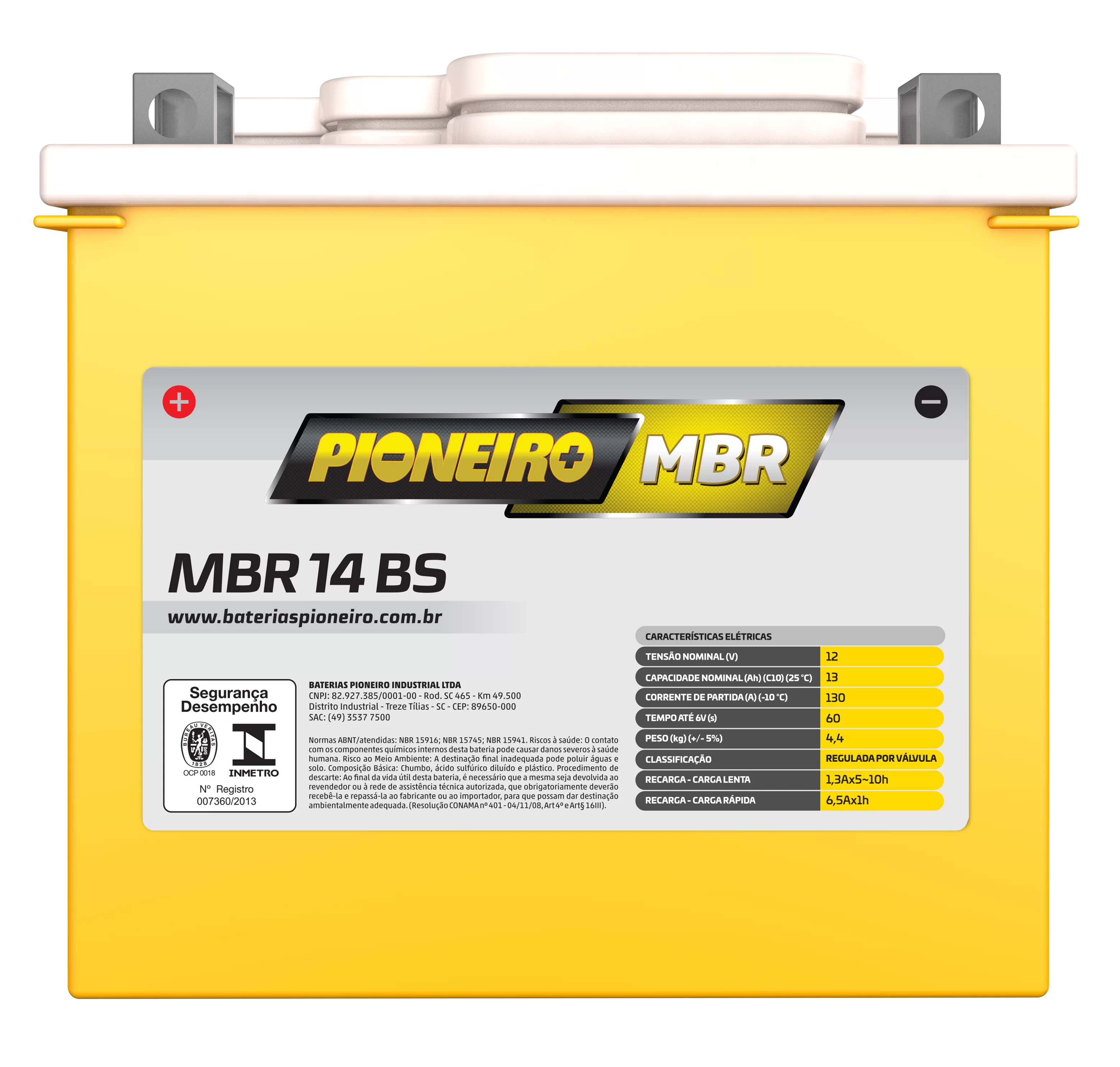 Bateria de Moto Pioneiro MBR 14-BS – 9 Meses de Garantia
