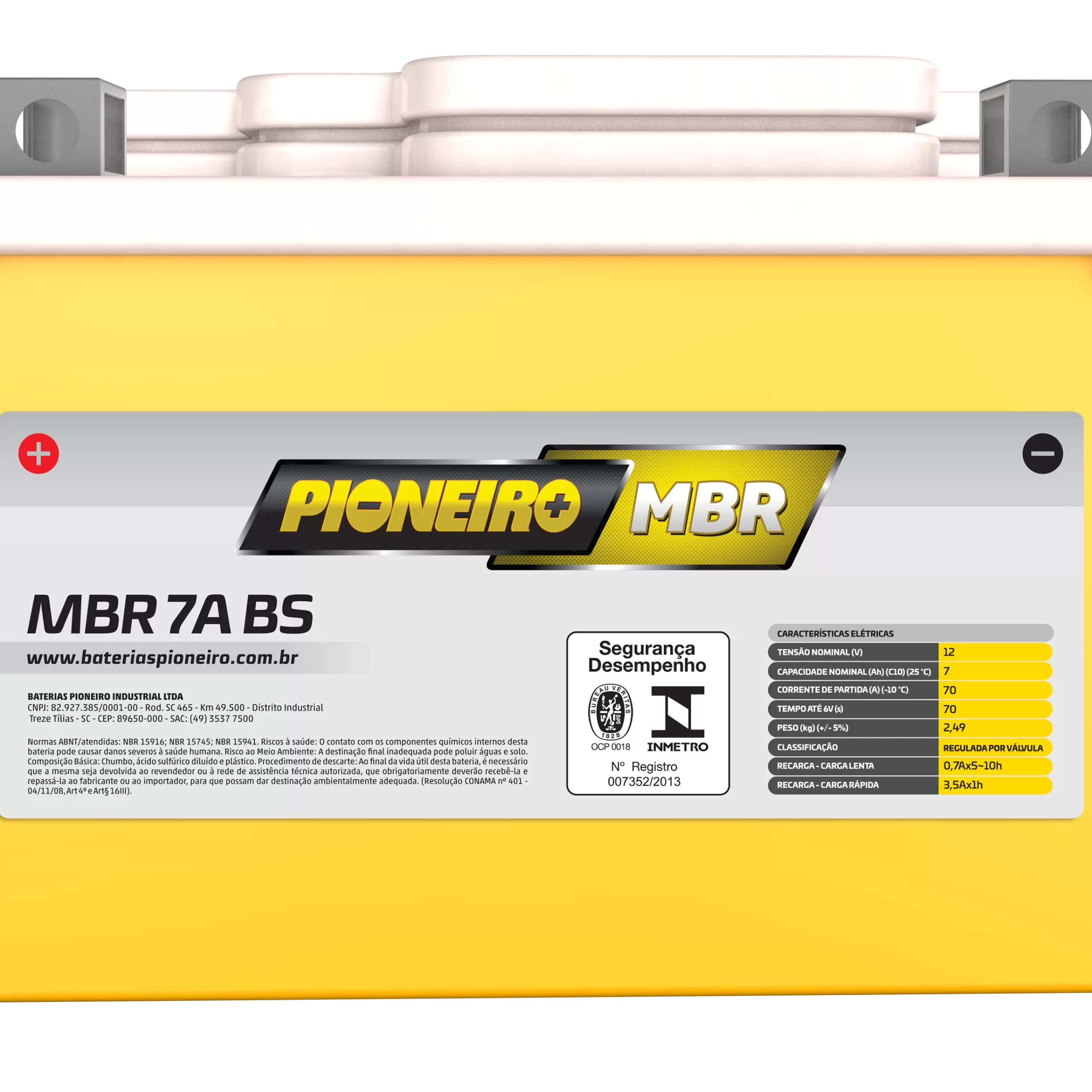 Bateria de Moto Pioneiro MBR 7A-BS – 9 Meses de Garantia