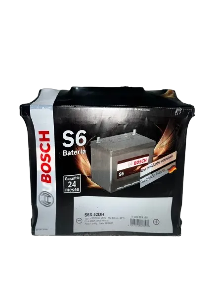 Bateria Automotiva Bosch S6 52AH (Etios, Palio) - 24 Meses de Garantia