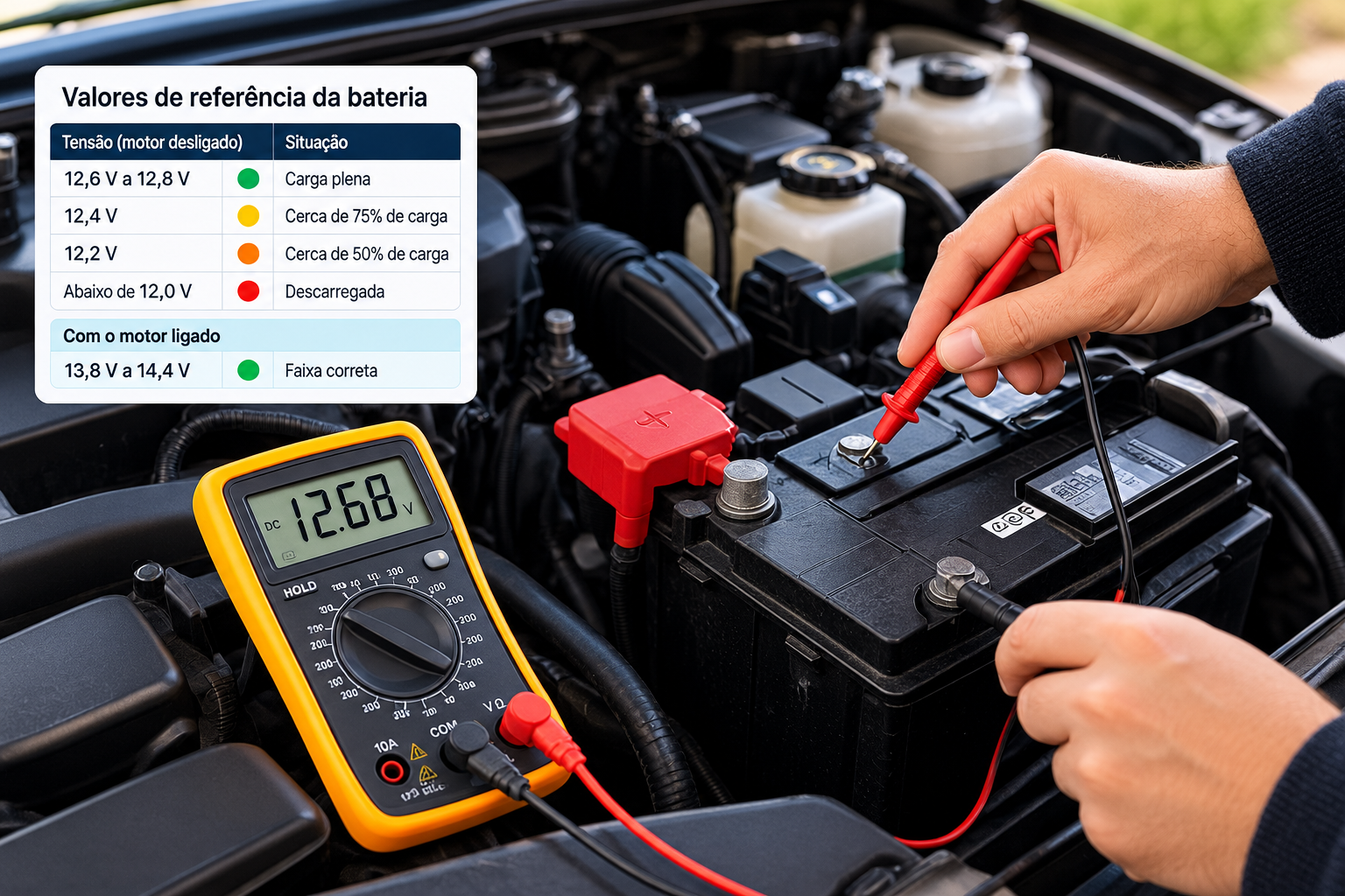 Quantos volts tem uma bateria de carro? Veja como testar