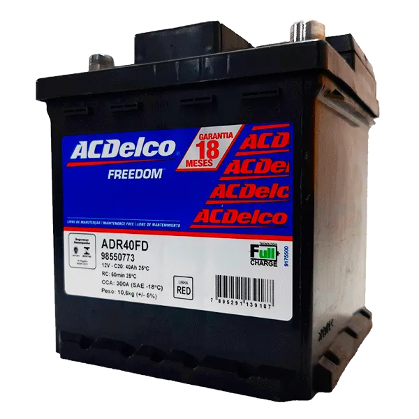 Bateria Automotiva AC Delco 40AH (Prisma) – 18 Meses de Garantia
