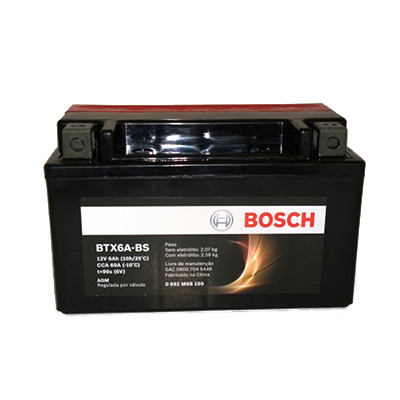 Bateria Moto Bosch BTX6A-BS | Varejão das Baterias