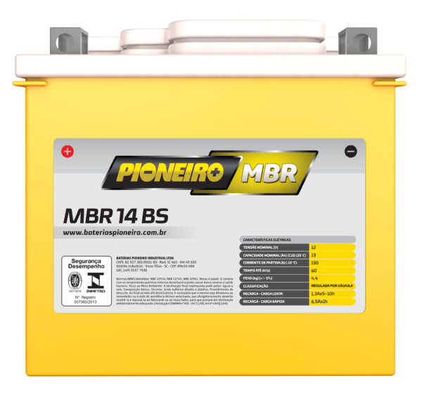 Bateria de Moto Pioneiro MBR 14-BS