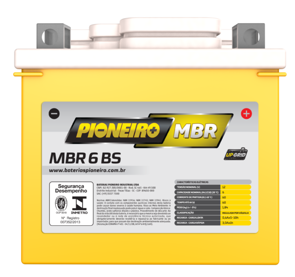 Bateria de Moto Pioneiro MBR 6-BS