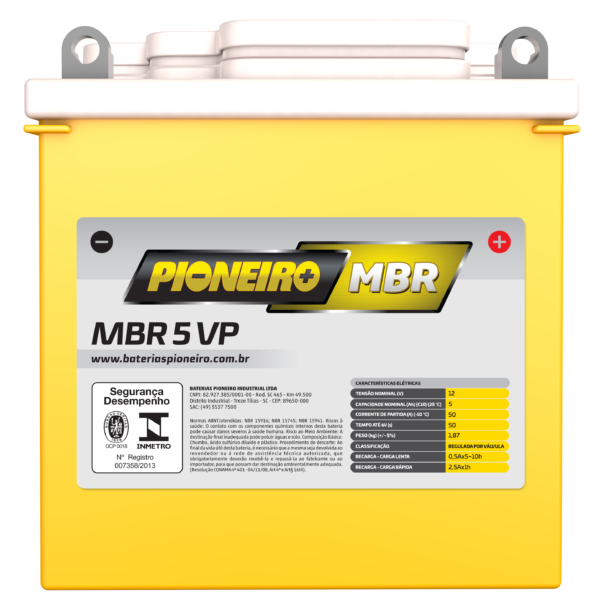 Bateria de Moto Pioneiro MBR 5-VP