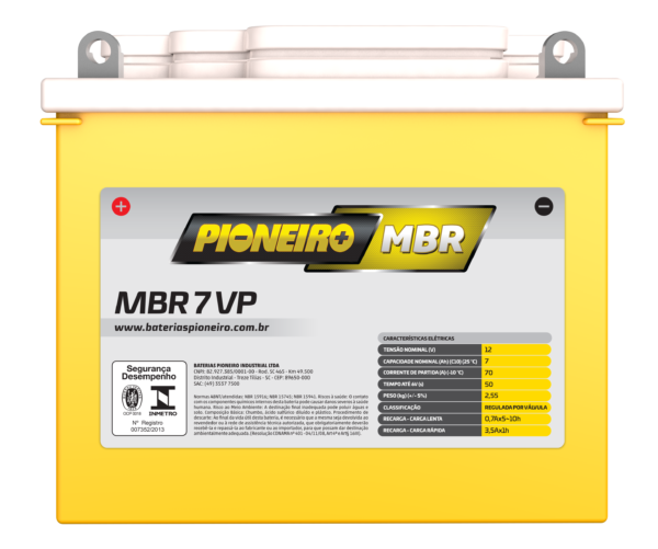 Bateria de Moto Pioneiro MBR 7-VP